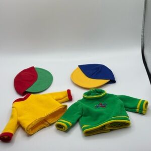 VTG Lot of 2 Caillou Tops Baseball Caps for 12” doll. Great Condition NO DOLL